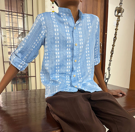 Chic Blue Full Sleeve Shirt