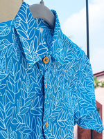 Load image into Gallery viewer, Blue leaf shirt
