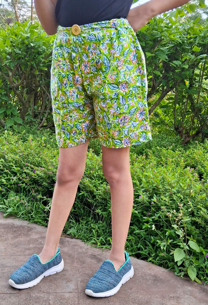 Lime Bloom shorts