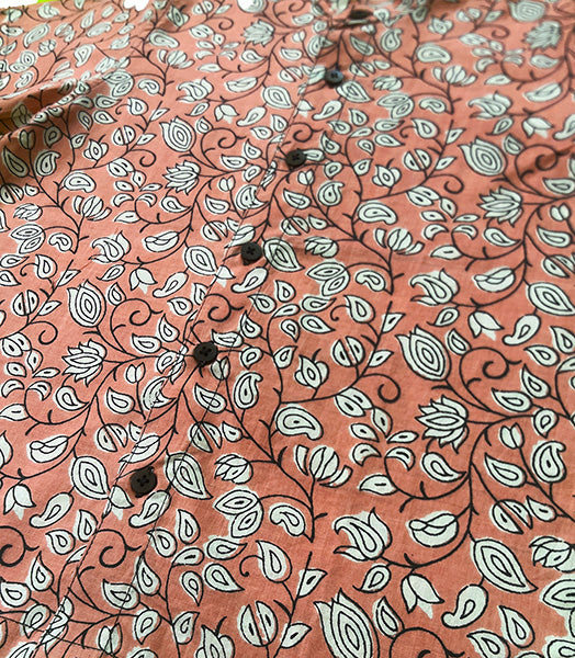 Peach print shirt