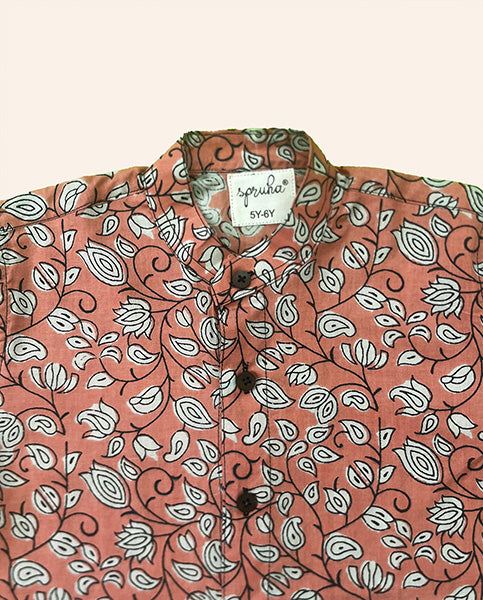 Peach print shirt