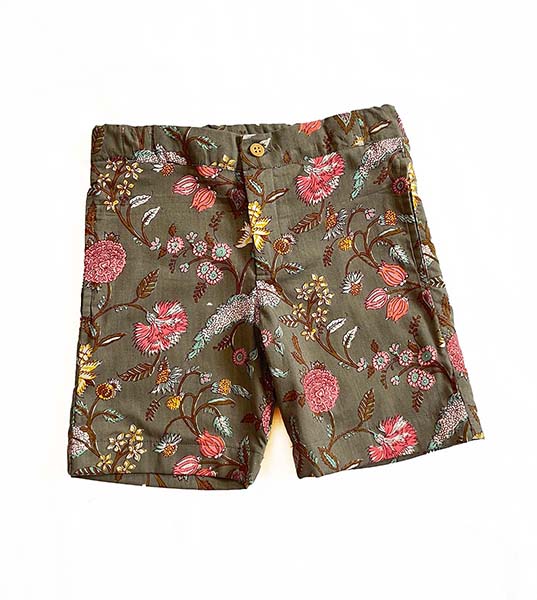 Brown printed shorts