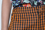 Load image into Gallery viewer, Orange black checks shorts
