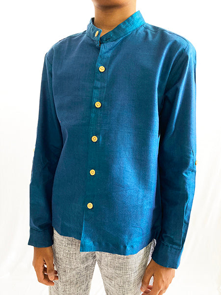 Teal Khadi Shirt